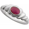 Platinum Natural Rhodolite Garnet Ring