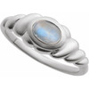 Sterling Silver Natural Rainbow Moonstone Ring