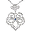 Sterling Silver Natural Blue Sapphire Round Cut Necklace 18 Inch, 1.75mm - $174