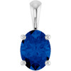 14 Karat White Gold Lab Grown Blue Sapphire Gemstone Pendant | $894