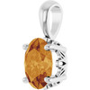 14K White Natural Citrine Pendant