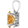 14K White Natural Citrine Pendant