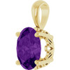 14K Yellow Natural Amethyst Pendant