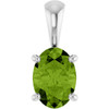 14K White Natural Peridot Pendant