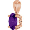 14K Rose Natural Amethyst Pendant