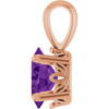 14K Rose Natural Amethyst Pendant
