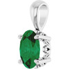 14K White Lab-Grown Emerald Pendant