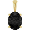 14K Yellow Natural Black Onyx Pendant