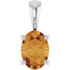14 Karat White Gold Natural Citrine Gemstone Pendant | $301