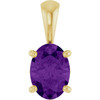 14K Yellow Natural Amethyst Pendant