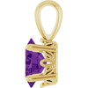 14K Yellow Natural Amethyst Pendant