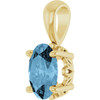 14K Yellow Natural Sky Blue Topaz Pendant