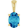 14 Karat Yellow Gold Natural Blue Zircon Gemstone Pendant | $460