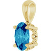 14 Karat Yellow Gold Natural Blue Zircon Gemstone Pendant | $460