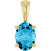 14 Karat Yellow Gold Natural Aquamarine Gemstone Pendant | $702