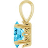 14K Yellow Natural Aquamarine Pendant