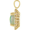 14 Karat Yellow Gold Natural Ethiopian Opal & 1/3 CTW Natural Diamond Gemstone Halo-Style Pendant | $1,155