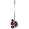 Sterling Silver Natural Mozambique Garnet Solitaire Round Cut Necklace 16 Inch, 5mm - $180