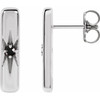 Sterling Silver Natural Black Onyx Bar Earrings |$236