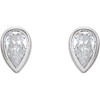 14K White 1/5 CTW Lab-Grown Diamond Bezel-Set Earrings