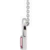 Sterling Silver Natural Pink Tourmaline Circle Necklace 16-18 Inch - $188