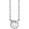 Sterling Silver Natural White Sapphire Claw to Prong Rope Necklace 4.5mm, 18 Inch - $251