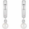 Sterling Silver Cultured Seed Pearl Hoop Earrings