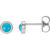 Sterling Silver Cabochon Natural Turquoise Bezel Set Solitaire Earrings |$271