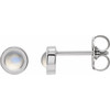 Sterling Silver Cabochon Natural Rainbow Moonstone Bezel Set Solitaire Earrings |$268