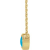 14 Karat Yellow Gold Cabochon Natural Turquois Bezel to Set Necklace 18 Inch, 5mm - $881