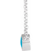 Platinum Cabochon Natural Turquois Bezel-Set 18" Necklace