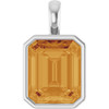 14K White Natural Citrine Pendant
