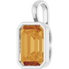 14K White Natural Citrine Pendant