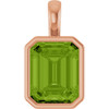 14K Rose Natural Peridot Pendant