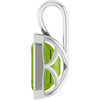 14K White Natural Peridot Pendant