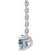 Sterling Silver Natural Sky Blue Topaz Solitaire Round Cut Necklace 18 Inch, 3mm - $178