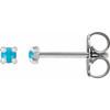 Sterling Silver Cabochon Natural Turquoise 4 Prong Claw Earrings |$261