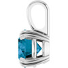 14K White Natural London Blue Topaz Pendant