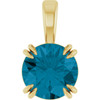 14K Yellow Natural London Blue Topaz Pendant