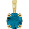 14 Karat Yellow Gold Natural London Blue Topaz Gemstone Pendant | $294
