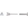 14K White .03 CT Natural Diamond Press Fit Back Stud Earring