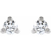 14K White .03 CT Natural Diamond Press Fit Back Stud Earring