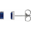 14 Karat White Gold Lab Grown Blue Sapphire Earrings |$376