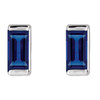 14 Karat White Gold Lab Grown Blue Sapphire Earrings |$376