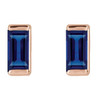 14 Karat Rose Gold Lab Grown Blue Sapphire Earrings |$374