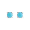 14 Karat White Gold Cabochon Natural Turquoise Press Fit Back Stud Earring |$169