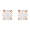 14 Karat Rose Gold Cabochon Natural White Gold Opal Press Fit Back Stud Earring |$189