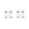 14 Karat Rose Gold Cabochon Natural White Gold Opal Press Fit Back Stud Earring |$172