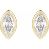 14K Yellow .05 CT Natural Diamond Press Fit Back Stud Earring