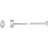 14K White .07 CT Natural Diamond Press Fit Back Stud Earring